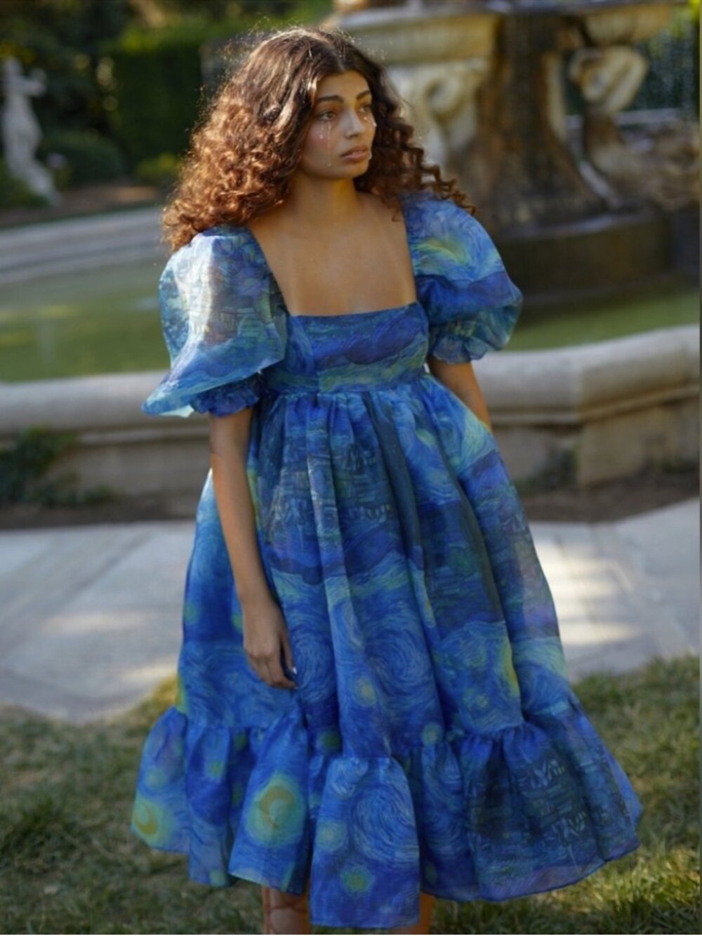 Selkie Starry Night French Puff Dress - Size XS